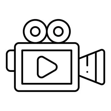 Video Camera Line Icon 库存插图