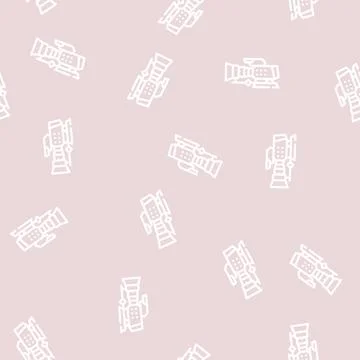 Video camera line vector seamless pattern Illustrazione stock