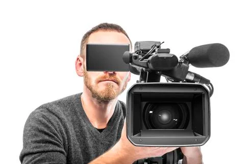 Video camera operator filmed. Stock Photos