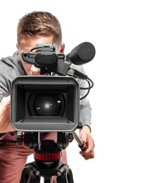 Video camera operator. Foto stock