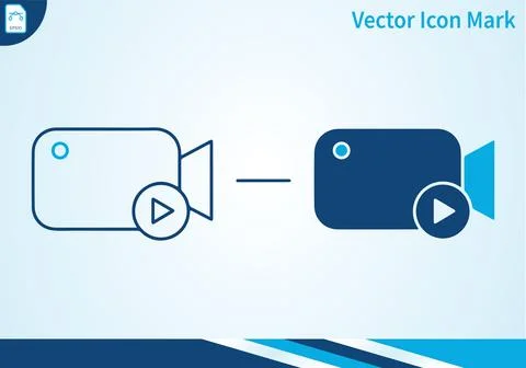 Video camera outline and filled icon. Stock Illustration