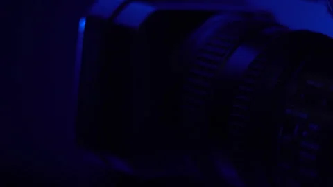 Video camera panorama in blue light Stock Footage 276112755