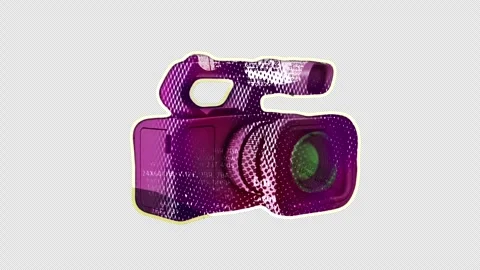 Video Camera Papercut Icon - Animation with paper texture Stock Footage 347719692