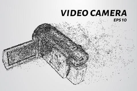 Video camera of particles. The video camera consists of dots and circles. Vec Stock Illustration