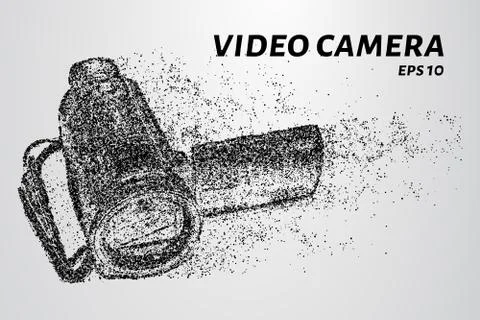Video camera of particles. The video camera consists of dots and circles. Vec Stock Illustration