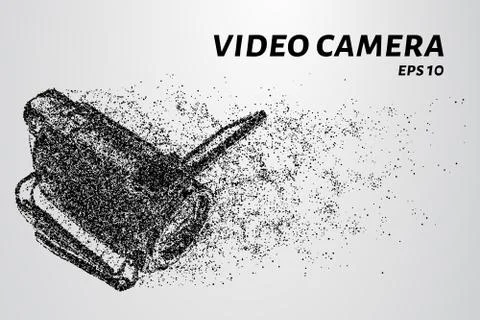 Video camera of particles. The video camera consists of dots and circles. Vec Stock Illustration