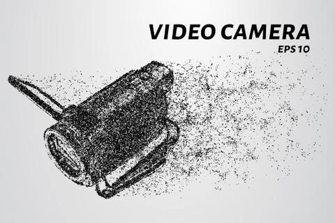 Video camera of particles. The video camera consists of dots and circles. Vec Stock Illustration