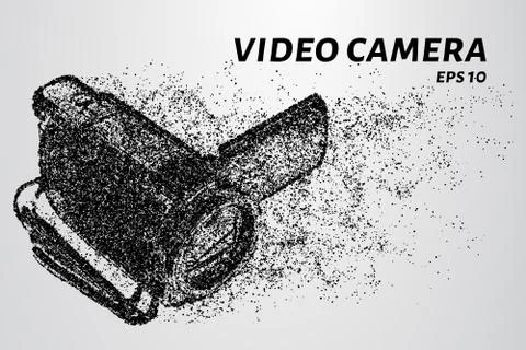 Video camera of particles. The video camera consists of dots and circles. Vec Stock Illustration