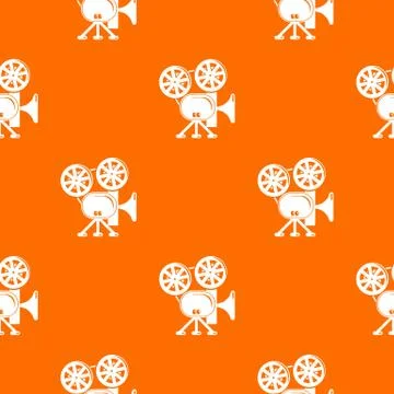 Video camera pattern vector orange Illustrazione stock