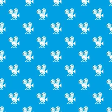 Video camera pattern vector seamless blue Illustrazione stock