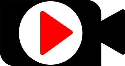 Video camera with a play button icon. Video streaming symbol vector illustr.. 스톡 일러스트
