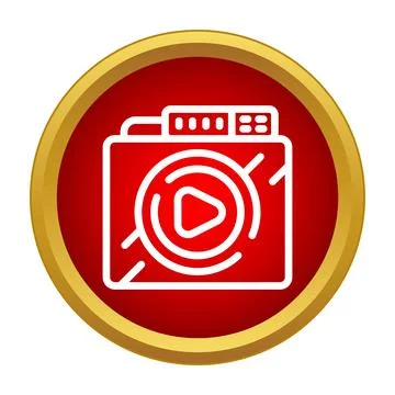 Video camera with play button recording symbol Stock Illustration