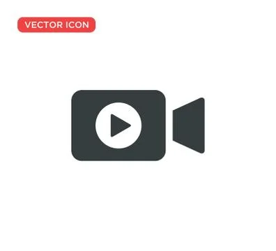 Video Camera Play Icon Vector Illustration Design Stock Illustration