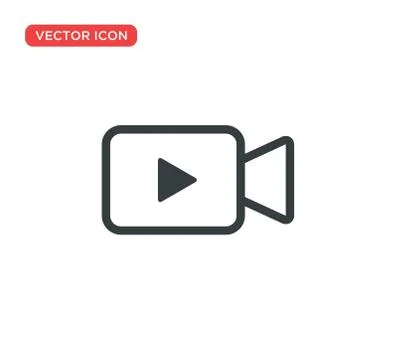 Video Camera Play Icon Vector Illustration Design Stock Illustration