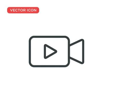 Video Camera Play Icon Vector Illustration Design Stock Illustration