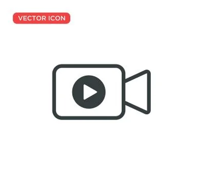 Video Camera Play Icon Vector Illustration Design Illustrazione stock