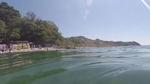 Video camera plunges into the sea Stock Footage 137443297