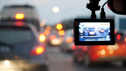 Video camera recorder in car Stock Footage 90490578