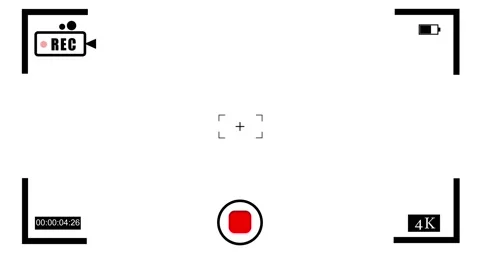 Video camera recorder screen overlay animation on a transparent background anima Vídeos de archivo 332126201