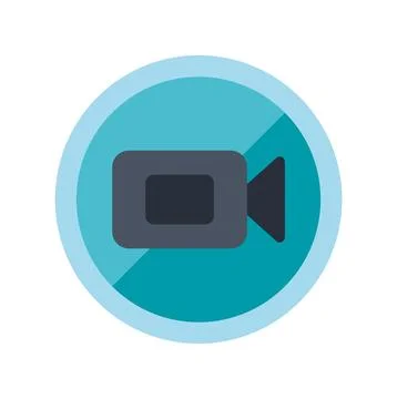 Video camera recording icon on blue background Stock Illustration