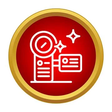Video camera recording icon on red circle background イラスト素材