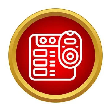 Video camera recording icon on red background Stock Illustration