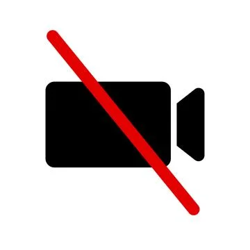 Video camera recording prohibited icon. Vector. Stock Illustration