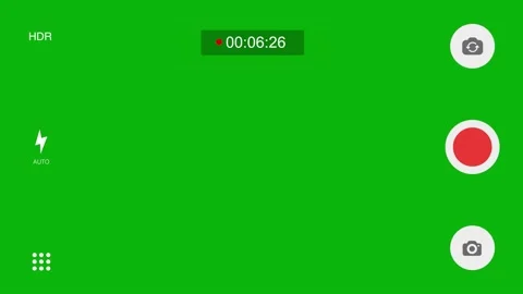 Video Camera Recording Screen Green Background Animation. Stock Footage 225646920