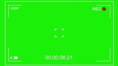 Video Camera Recording Screen Green Background Animation. Stock Footage 234301702