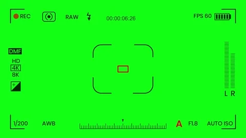 Video Camera Recording Screen Green Screen Background Animation. Stock Footage 332141873