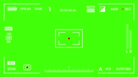 Video Camera Recording Screen Green Screen Background Animation. Stock Footage 332141902