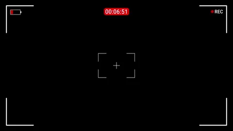 Video camera recording screen with low battery on black background Stock Footage 316594778