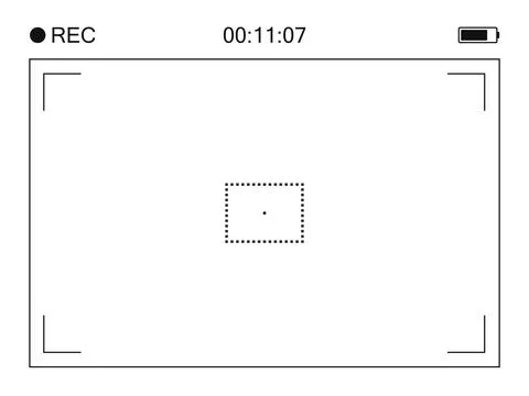 Video camera recording viewfinder. Vector illustration of video filming or Stock Illustration