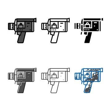 Video camera retro edition gadget color icon vector Stock Illustration