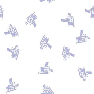 Video camera retro gadget glyph seamless pattern Illustrazione stock