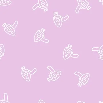 Video camera retro gadget line vector seamless pattern Illustrazione stock