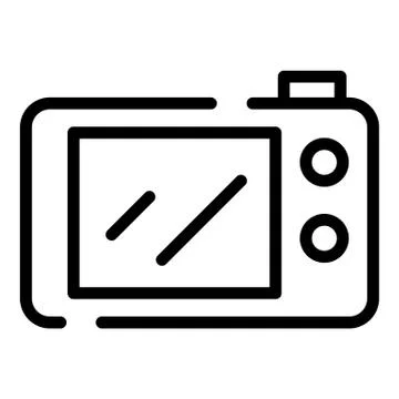 Video camera screen icon, outline style Stock Illustration