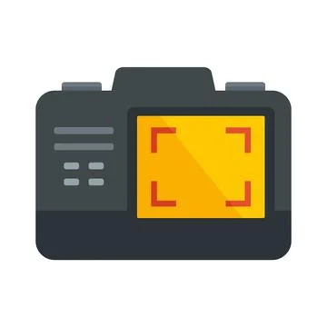 Video camera screen recording icon flat isolated Stock Illustration
