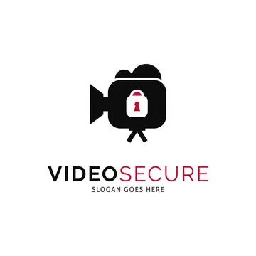 Video Camera Secure Icon Vector Logo Template Illustration Design Иллюстрация