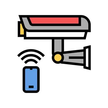 Video camera, security system remote control color icon vector illustration Stock Illustration