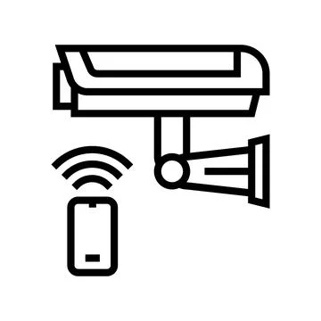 Video camera, security system remote control line icon vector illustration Stock Illustration