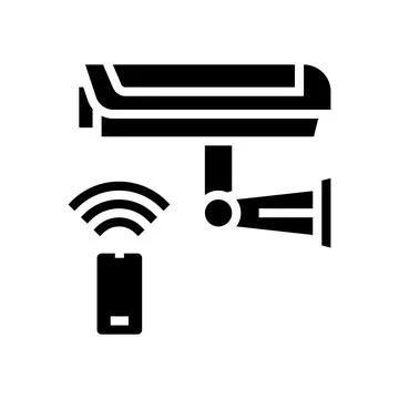 Video camera, security system remote control glyph icon vector illustration Stock Illustration