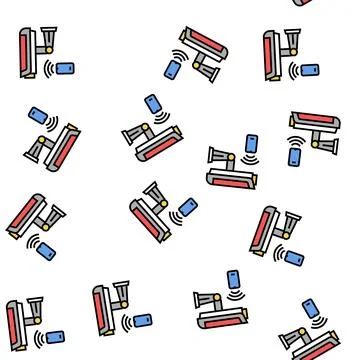 Video camera, security system remote control vector seamless pattern Stock Illustration