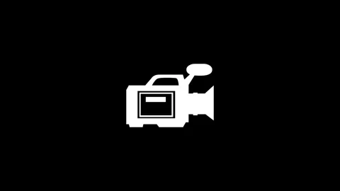 Video camera shape icon animation on white background Stock Footage 289548558