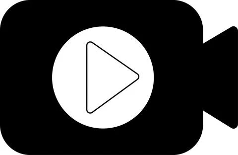 Video camera shape with a play button icon. Video streaming symbol vector i.. 스톡 일러스트