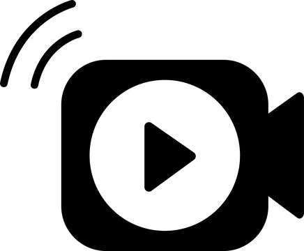Video camera shape with a play button icon. Video streaming symbol vector i.. 스톡 일러스트