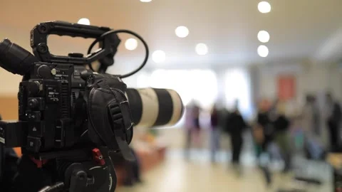 Video camera shoots the event, backstage shooting Stock-Footage 144466057