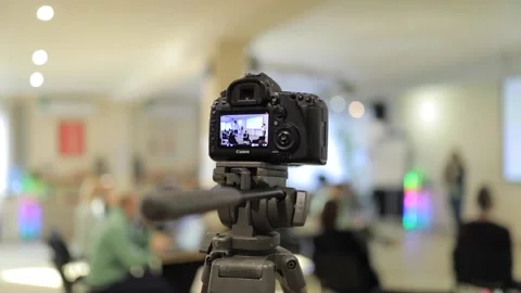 Video camera shoots the event, backstage shooting Video stock 144466070