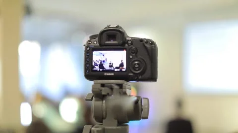 Video camera shoots the event, backstage shooting Stock-Footage 144466095