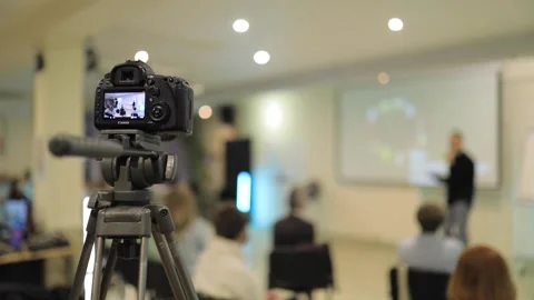 Video camera shoots the event, backstage shooting Stock-Footage 144466205
